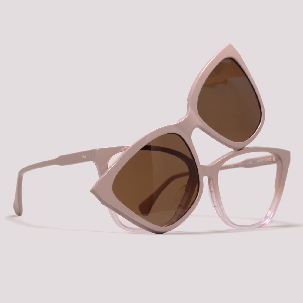 HB Switch 0549 Clip on Nude Fade Rose Polarizaded Brown - Grau - 56 mm