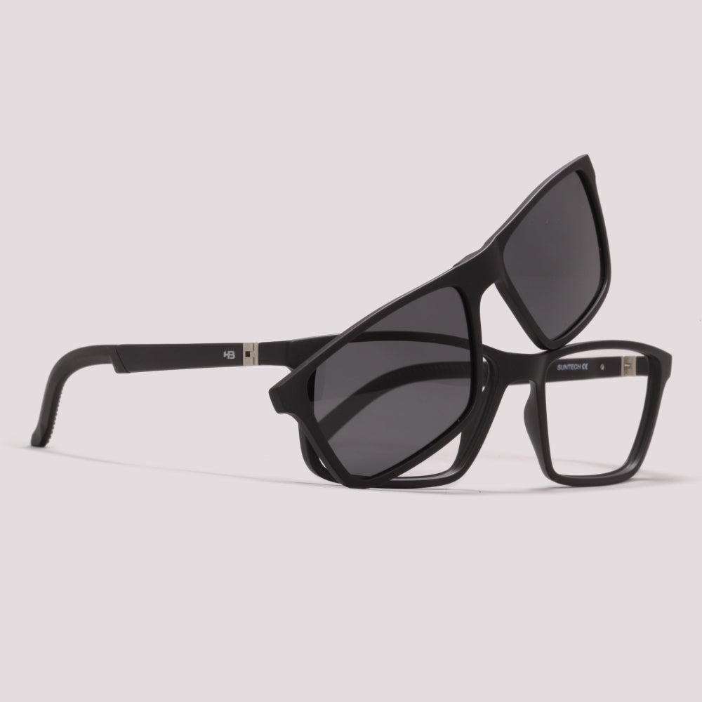 HB Switch 3 0531 Clip on Matte Black Polarized Gray - Grau - 55 mm