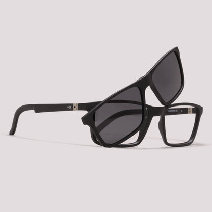 HB Switch 3 0531 Clip on Matte Black Polarized Gray - Grau - 55 mm