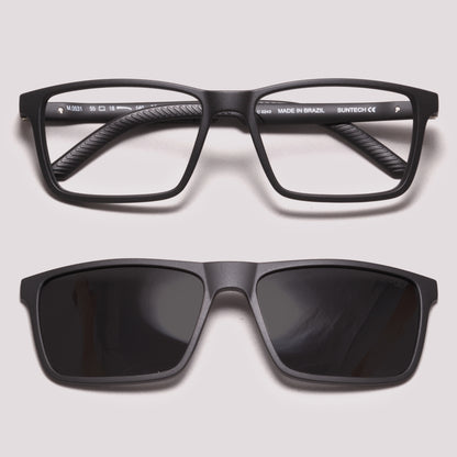 HB Switch 3 0531 Clip on Matte Black Polarized Gray - Grau - 55 mm