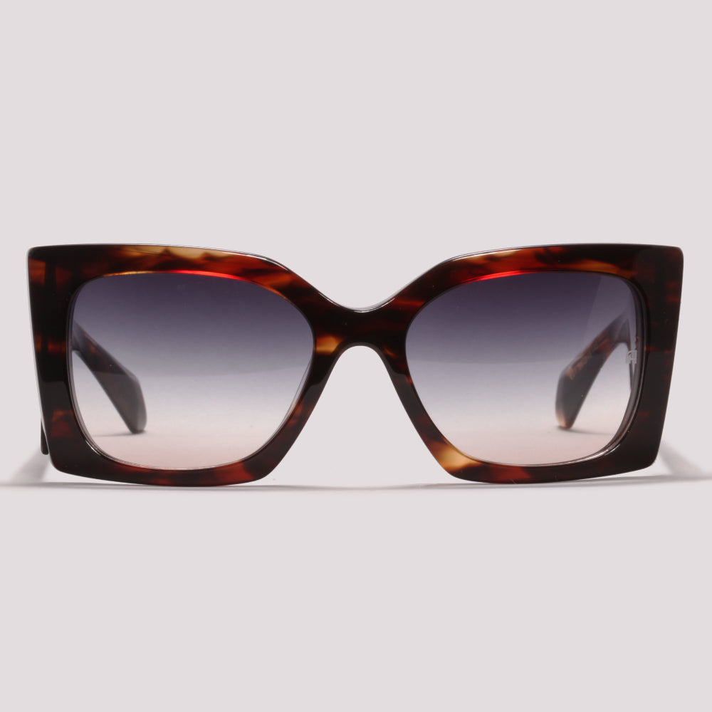 Ana Hickmann Mari 9 E01 Marrom Mesclado Preto Degradê - Sol - 56 mm