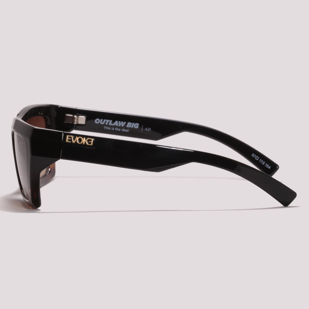 Evoke Outlaw Big A21 Black Shine Turtle Brown - Sol - 57 mm