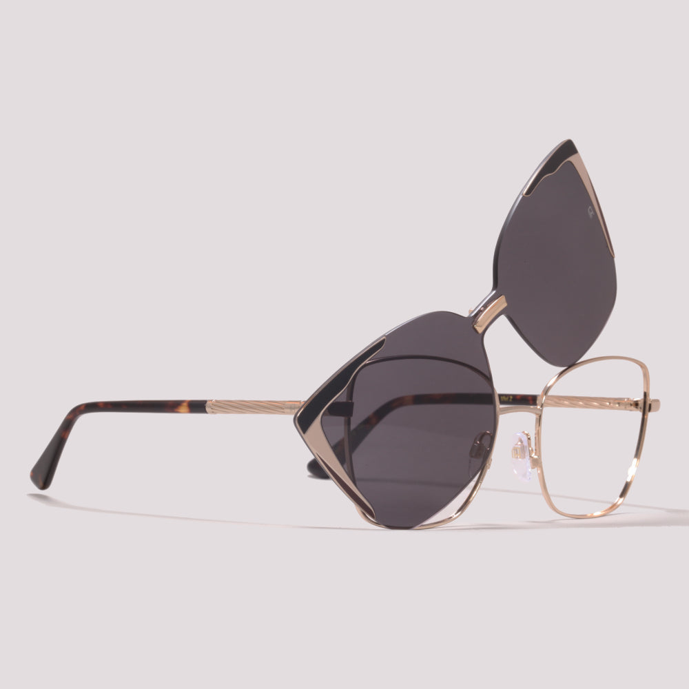 Ana Hickmann Vivi 2 Clip on 04A Dourado Brilho Preto - Grau - 54 mm