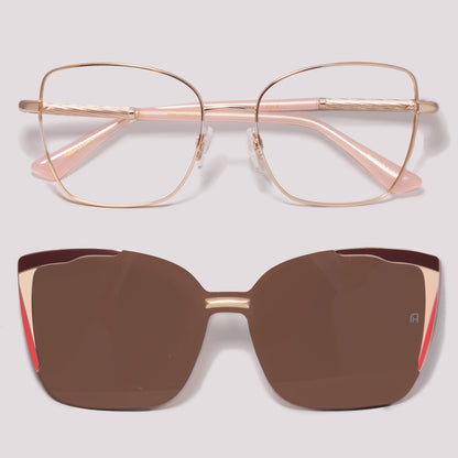 Ana Hickmann Vivi 2 Clip on 04B Dourado Brilho Marrom - Grau - 54 mm
