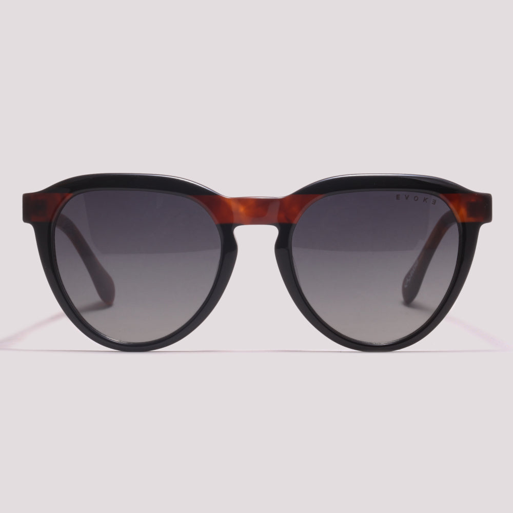 Evoke EVK 45 A02 Preto Brilho e Marrom Mesclado Preto Degradê - Sol 52 mm
