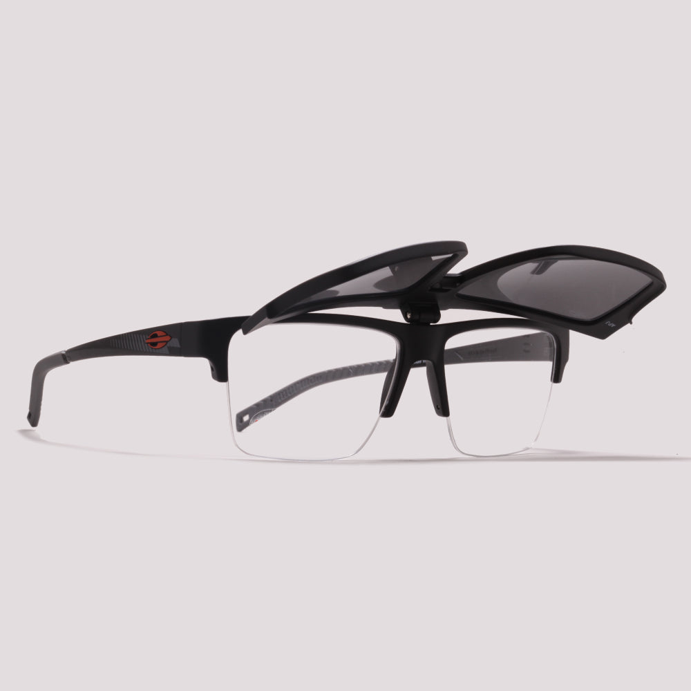 Mormaii Hover Air Clip on Preto Fosco com Laranja - Grau - 56 mm