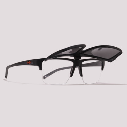 Mormaii Hover Air Clip on Preto Fosco com Laranja - Grau - 56 mm