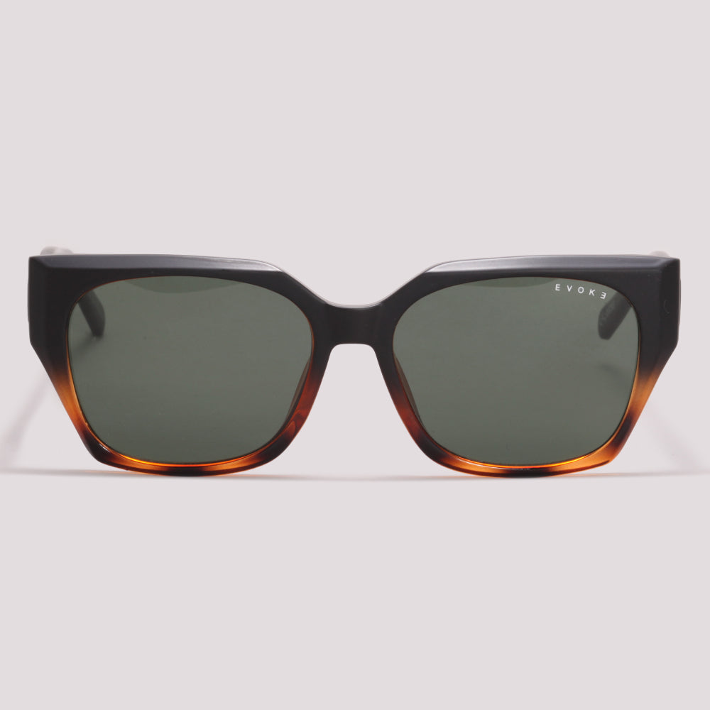 Evoke For You DS102 A21 Preto e Marrom Fosco Verde G15 - Sol - 56 mm