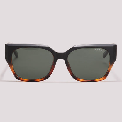 Evoke For You DS102 A21 Preto e Marrom Fosco Verde G15 - Sol - 56 mm