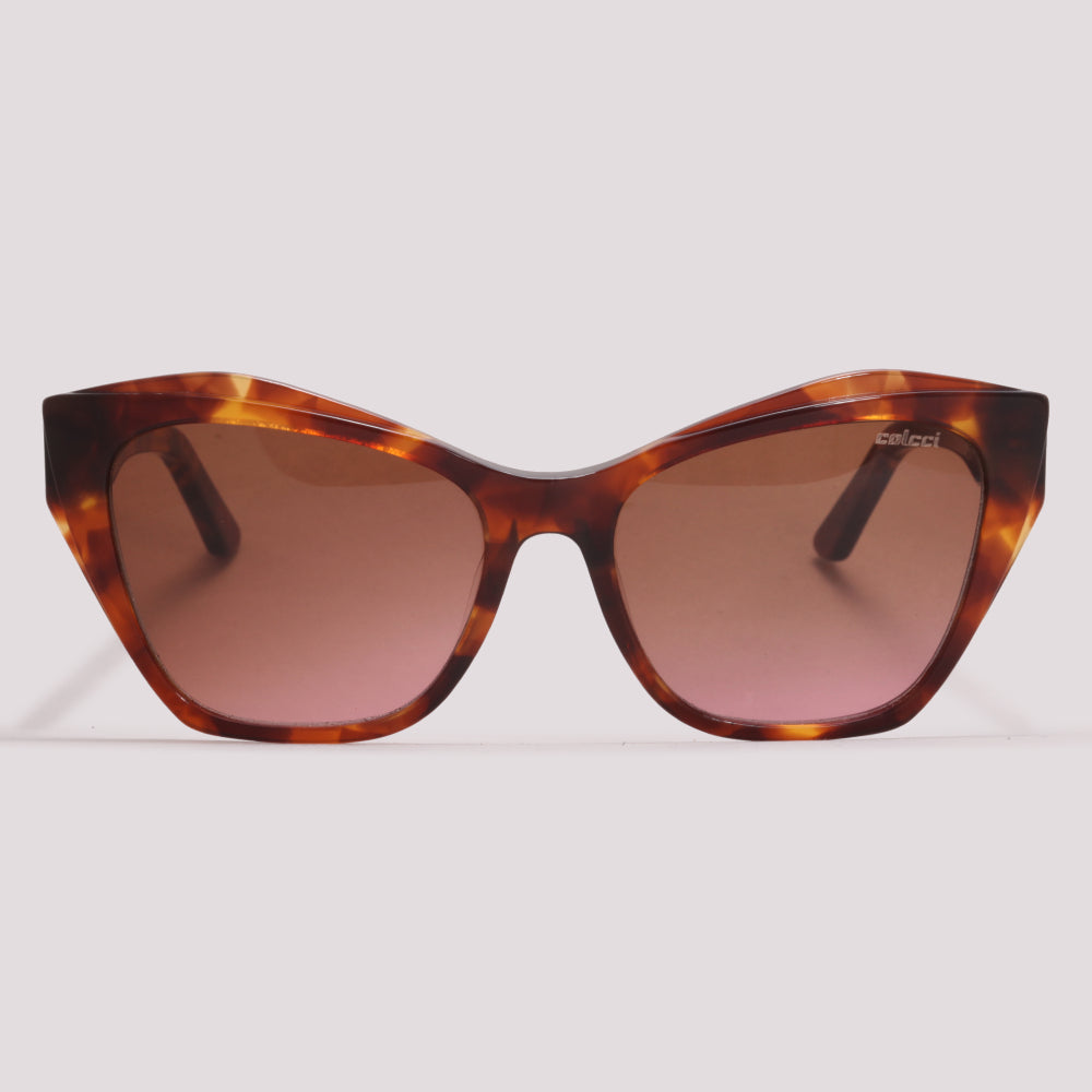 Colcci Luiza Sun Marrom Mesclado Brilho Marrom Degradê - Sol - 55 mm