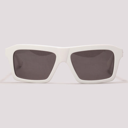 Bottega Veneta BV1213S 004 Branco Brilho e Dourado Preto - Sol - 55 mm