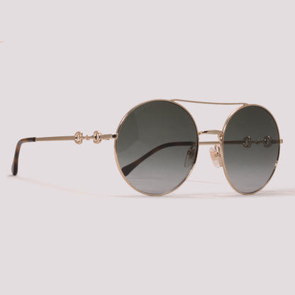 Gucci GG0878S 001 Dourado Brilho Verde G15 Degradê - Sol - 59 mm