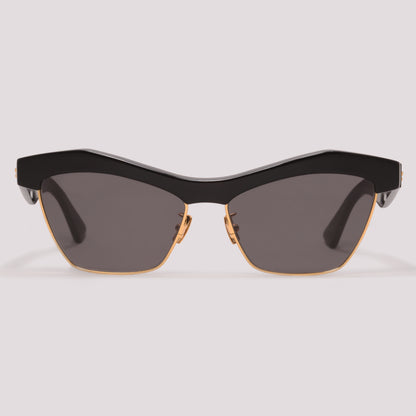 Bottega Veneta BV1099S 001 Preto Brilho e Dourado Preto - Sol - 57 mm
