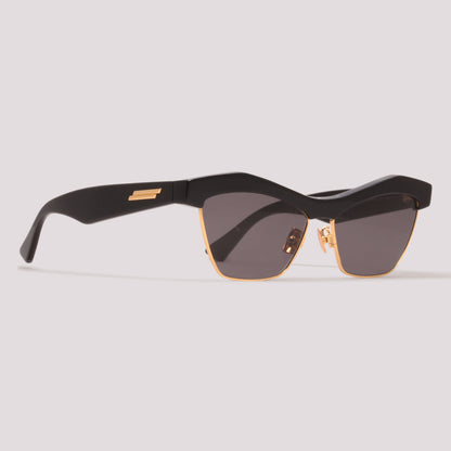 Bottega Veneta BV1099S 001 Preto Brilho e Dourado Preto - Sol - 57 mm