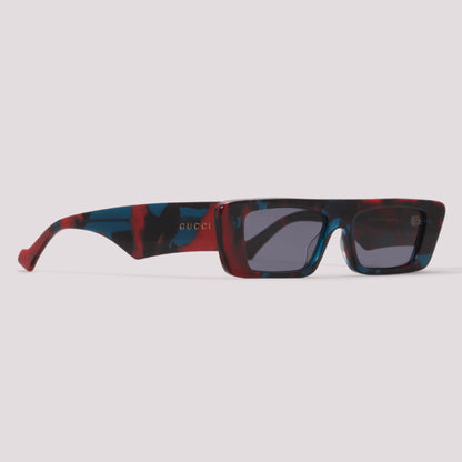 Gucci GG1331S 007 Vermelho e Azul Mesclado Azul - Sol - 54 mm