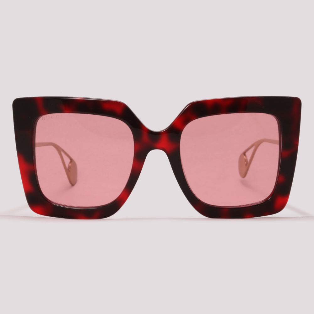 Gucci GG0435S 005 Vermelho Mesclado Rosa - Sol - 51 mm