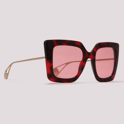Gucci GG0435S 005 Vermelho Mesclado Rosa - Sol - 51 mm