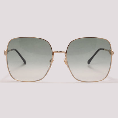 Gucci GG0879S 003 Dourado Brilho Verde Degradê - Sol - 61 mm