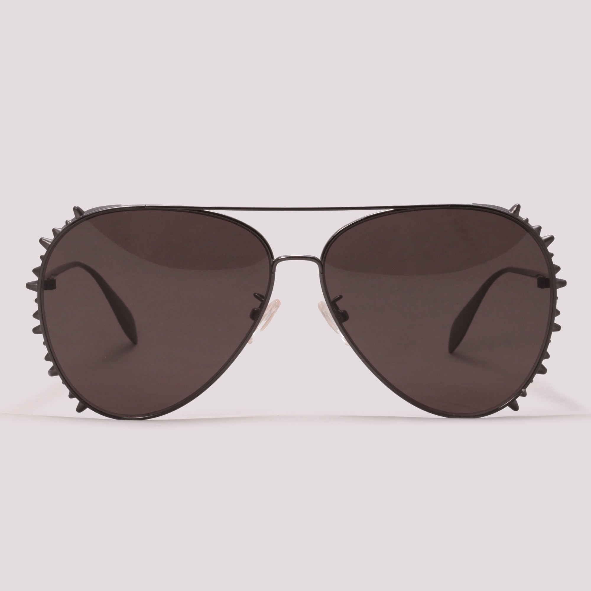 Alexander McQueen AM0308S 001 Cinza Brilho Preto - Sol - 63 mm