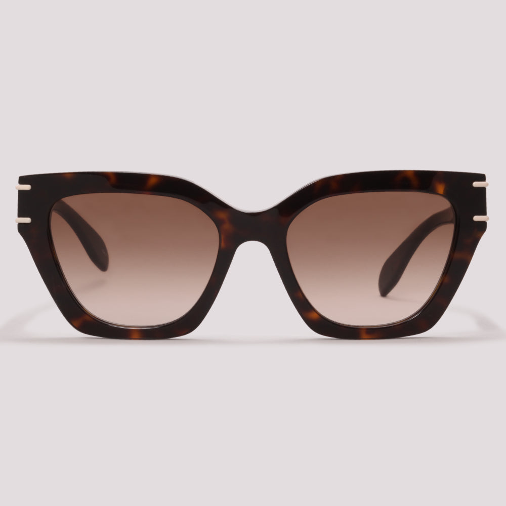 Alexander McQueen AM0398S 002 Marrom Mesclado Marrom Degradê - Sol - 53 mm