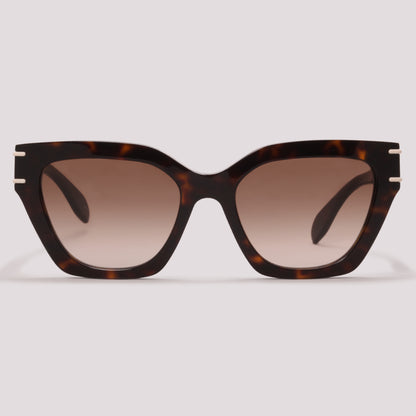 Alexander McQueen AM0398S 002 Marrom Mesclado Marrom Degradê - Sol - 53 mm