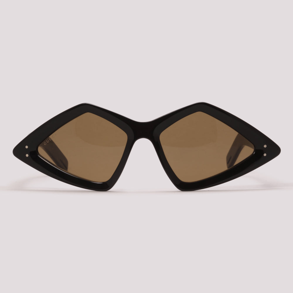 Gucci GG0496S 001 Preto Brilho Marrom - Sol - 59 mm