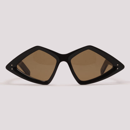 Gucci GG0496S 001 Preto Brilho Marrom - Sol - 59 mm