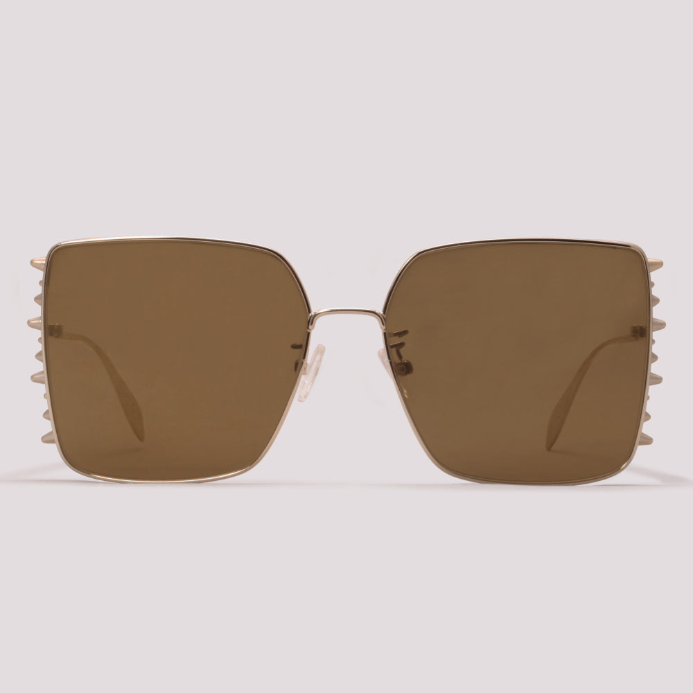 Alexander McQueen AM0309S 003 Dourado Brilho Dourado Espelhado - Sol - 62 mm