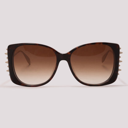 Alexander McQueen AM0340S 002 Marrom Mesclado Marrom Degradê - Sol - 59 mm