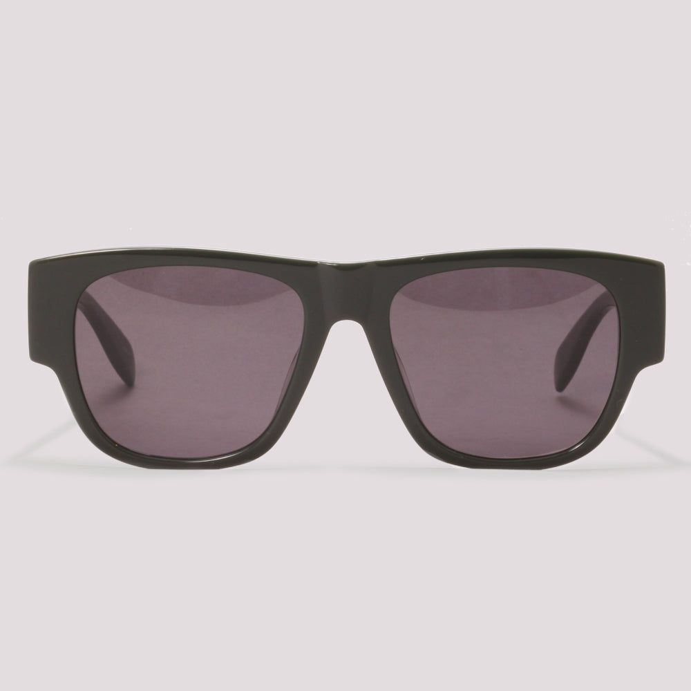 Alexander McQueen AM0328S 003 Verde Brilho Preto - Sol - 54 mm