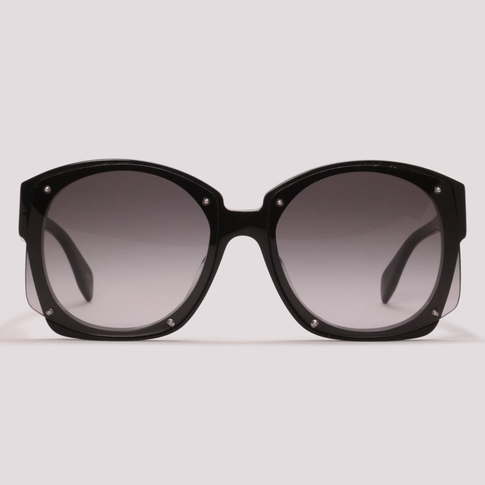 Alexander McQueen AM0334S 001 Preto Brilho Preto Degradê - Sol - 61 mm