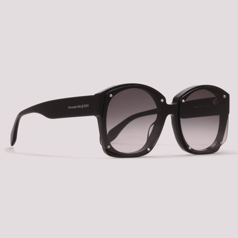 Alexander McQueen AM0334S 001 Preto Brilho Preto Degradê - Sol - 61 mm