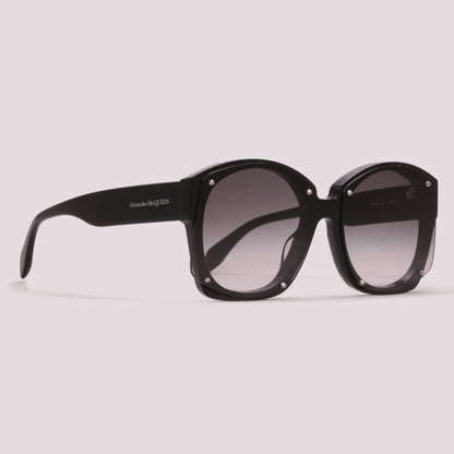 Alexander McQueen AM0334S 001 Preto Brilho Preto Degradê - Sol - 61 mm
