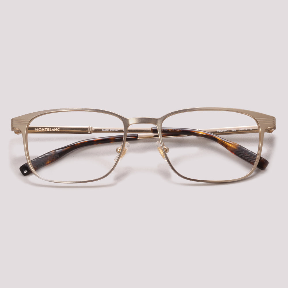 Montblanc MB0094O 002 Dourado Fosco - Grau - 54 mm