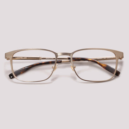 Montblanc MB0094O 002 Dourado Fosco - Grau - 54 mm