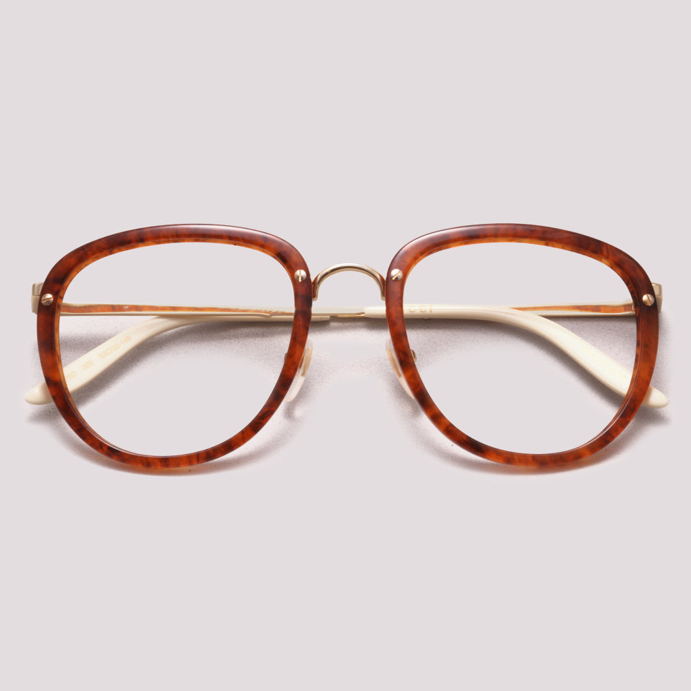 Gucci GG0675O 005 Marrom Mesclado - Grau - 52 mm