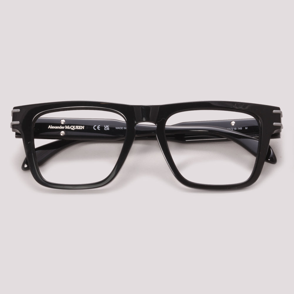 Alexander McQueen AM0400O 001 Preto Brilho - Grau - 52 mm