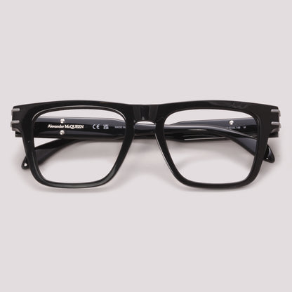 Alexander McQueen AM0400O 001 Preto Brilho - Grau - 52 mm