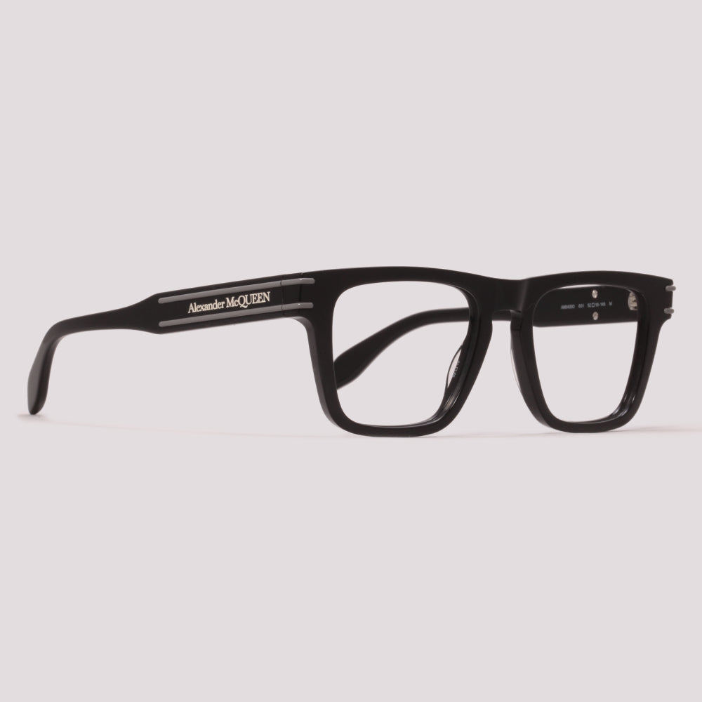 Alexander McQueen AM0400O 001 Preto Brilho - Grau - 52 mm