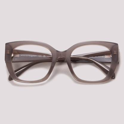 Alexander McQueen AM0379O 004 Cinza Translúcido - Grau - 52 mm