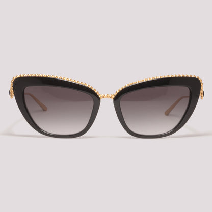 Boucheron BC0140S 001 Preto Brilho e Dourado Preto Degradê - Sol - 56 mm