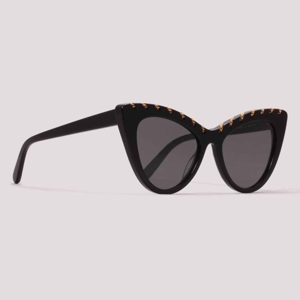 Stella Mccartney SC0163S 001 Preto Brilho Preto - Sol - 52 mm