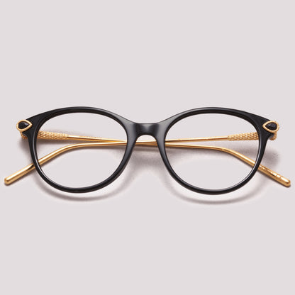 Boucheron BC0117O 001 Preto Brilho e Dourado - Grau - 50 mm