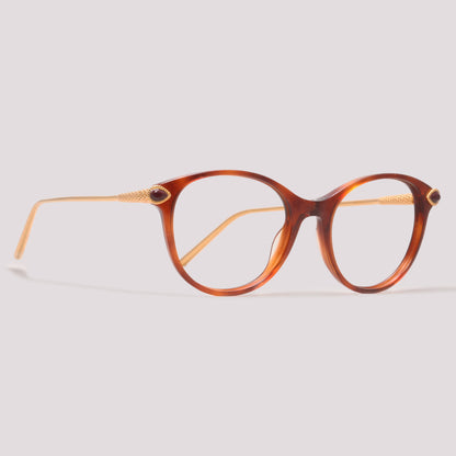 Boucheron BC0117O 002 Marrom Glitter e Dourado - Grau - 50 mm