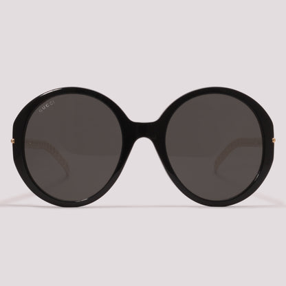 Gucci GG0726S 005 Preto Brilho Preto - Sol - 56 mm