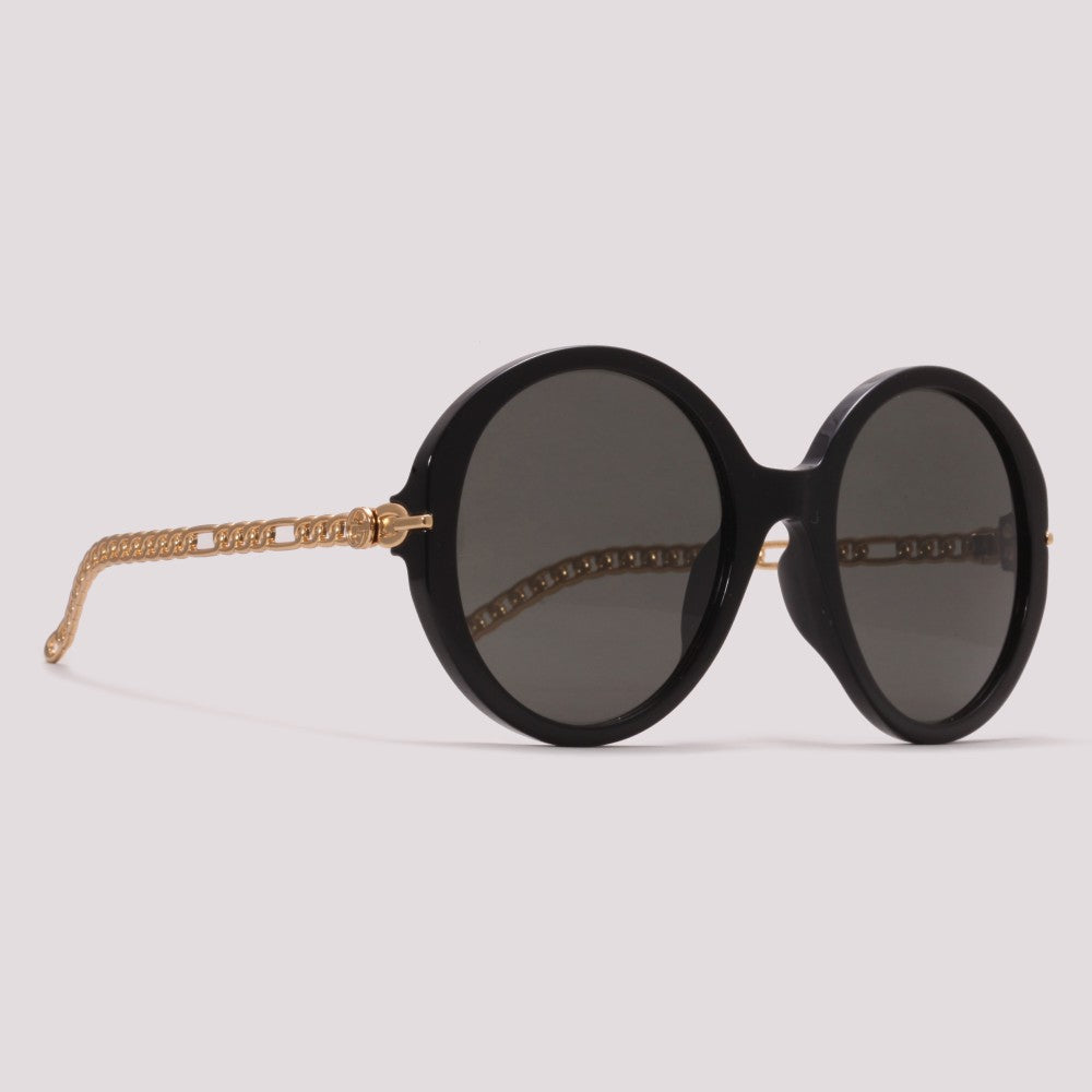 Gucci GG0726S 005 Preto Brilho Preto - Sol - 56 mm