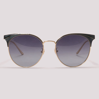 Gucci GG0402SK 003 Dourado e Azul Preto Degradê - Sol - 57 mm