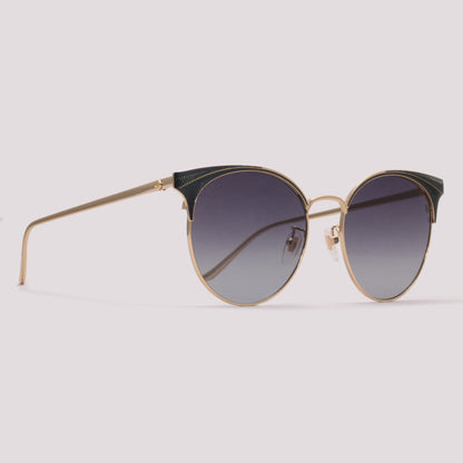 Gucci GG0402SK 003 Dourado e Azul Preto Degradê - Sol - 57 mm