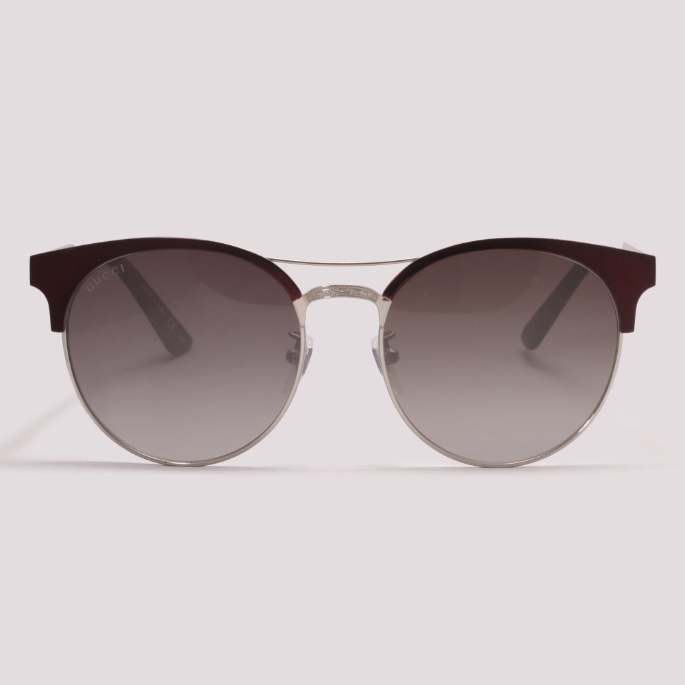 Gucci GG0075S 004 Prata Fosco Preto Degradê - Sol - 56 mm
