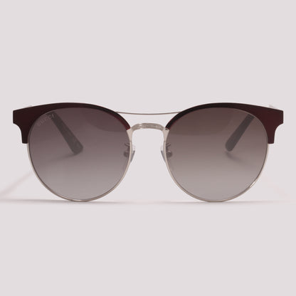Gucci GG0075S 004 Prata Fosco Preto Degradê - Sol - 56 mm